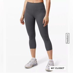 Lululemon Wunder Under High rise Crop 21” in Graphite Grey size 6